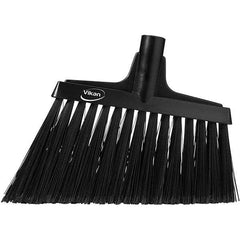 Vikan - 11-1/2" Wide, Black Polyester Bristles, Angled Broom - Flagged, Water Resistant - Eagle Tool & Supply