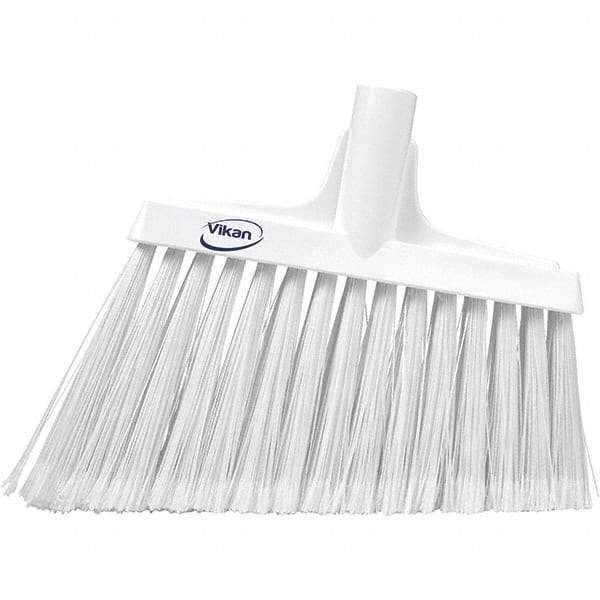 Vikan - 11-1/2" Wide, White Polyester Bristles, Angled Broom - Flagged, Water Resistant - Eagle Tool & Supply