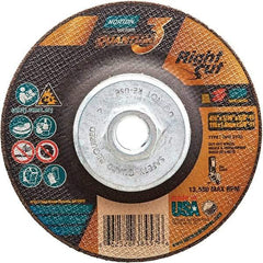 Norton - 36 Grit, 4-1/2" Wheel Diam, 1/16" Wheel Thickness, Type 27 Depressed Center Wheel - Coarse Grade, Ceramic Alumina, Resinoid Bond, 13,580 Max RPM - Eagle Tool & Supply