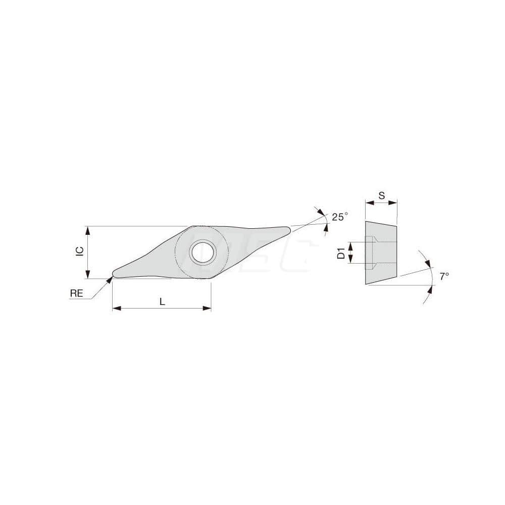 Turning Insert:  YWMT11T204-ZM T9225,  Solid Carbide TiCN, Al2O3 & TiN Finish,  Neutral,  0.0160″ Corner Radius,  25.0 &deg N/A Diamond,  Series  YWMT