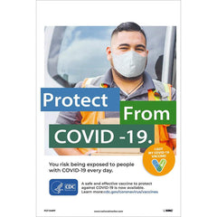 NMC - Training & Safety Awareness Posters; Subject: General Safety & Accident Prevention ; Training Program Title: Protect from COVID-19; COVID-19 Vaccination Awareness ; Message: PROTECT FROM COVID-19. YOU RISK BEING EXPOSED TO PEOPPLE WITH COVID-19 EVE - Exact Industrial Supply