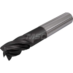 Corner Radius End Mill: 1/2″ Dia, 7/8″ LOC, 0.015″ Radius, 4 Flutes, Solid Carbide 4″ OAL, 1/2″ Shank Dia, 38 ° Helix, TiAlCN Coated, Corner Radius End, Centercutting, Series Flash Solid