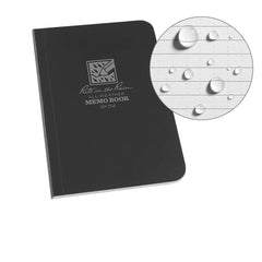 Rite in the Rain - Note Pads, Writing Pads & Notebooks; Writing Pads & Notebook Type: Notebook ; Size: 3-1/2 x 5 ; Number of Sheets: 56 ; Color: Black ; Additional Information: Weatherproof - Exact Industrial Supply