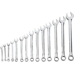 Blackhawk by Proto - 14 Piece, 5/16" to 1-1/4", 12 Point Combination Wrench - Inch Measurement Standard, Full Polish Finish, Comes in Vinyl Roll - Eagle Tool & Supply