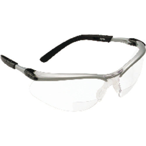‎3M BX Reader Protective Eyewear 11374-00000-20 Clear Lens Silver Frame +1.5 Diopter - Eagle Tool & Supply