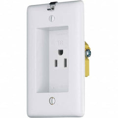 Hubbell Wiring Device-Kellems - 125V 15A NEMA 5-15R Residential Grade White Straight Blade Single Receptacle - Eagle Tool & Supply