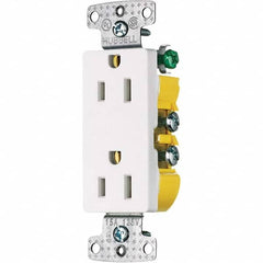 Hubbell Wiring Device-Kellems - 125V 15A NEMA 5-15R Residential Grade White Straight Blade Duplex Receptacle - Eagle Tool & Supply