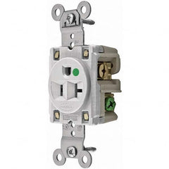 Hubbell Wiring Device-Kellems - 125V 20A NEMA 5-20R Hospital Grade White Straight Blade Single Receptacle - Eagle Tool & Supply