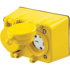 Hubbell Wiring Device-Kellems - 250 VAC 20A NEMA 6-20R Industrial Grade Yellow Straight Blade Duplex Receptacle - Eagle Tool & Supply