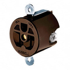 Hubbell Wiring Device-Kellems - 125V 15A NEMA 5-15R Industrial Grade Brown Straight Blade Single Receptacle - Eagle Tool & Supply