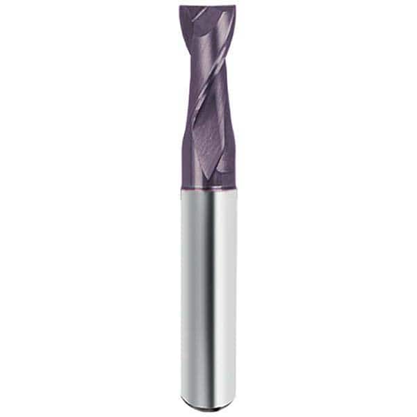 Square End Mill: 7/16'' Dia, 1'' LOC, 7/16'' Shank Dia, 2-3/4'' OAL, 2 Flutes, Solid Carbide Single End, FIREX Finish, Helical Flute, Centercutting, RH Cut, RH Flute, Series 19952