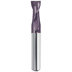 Square End Mill: 7/16'' Dia, 1'' LOC, 7/16'' Shank Dia, 2-3/4'' OAL, 2 Flutes, Solid Carbide Single End, FIREX Finish, Helical Flute, Centercutting, RH Cut, RH Flute, Series 19952