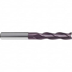Guhring - 7/16", 2" LOC, 7/16" Shank Diam, 4" OAL, 3 Flute Solid Carbide Square End Mill - Eagle Tool & Supply