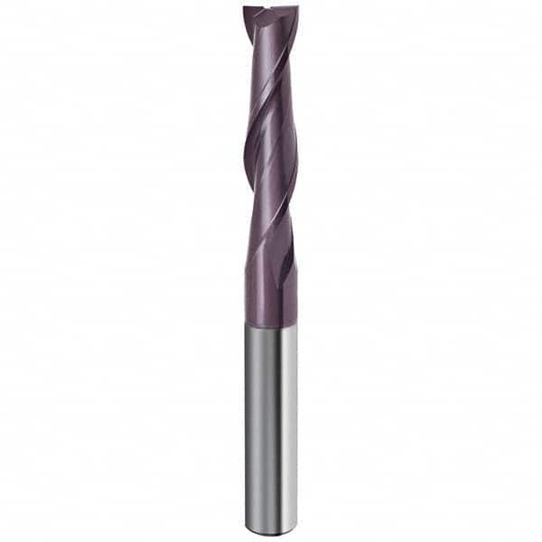 Guhring - 1/4", 1-1/8" LOC, 1/4" Shank Diam, 3" OAL, 2 Flute Solid Carbide Square End Mill - Eagle Tool & Supply