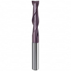 Guhring - 7/16", 2" LOC, 7/16" Shank Diam, 4" OAL, 2 Flute Solid Carbide Square End Mill - Eagle Tool & Supply