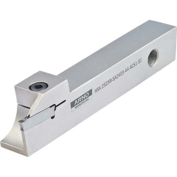 Arno - 0.63" Max Depth, 0.118 to 1.26" Width, External Left Hand Indexable Grooving/Cutoff Toolholder - Eagle Tool & Supply