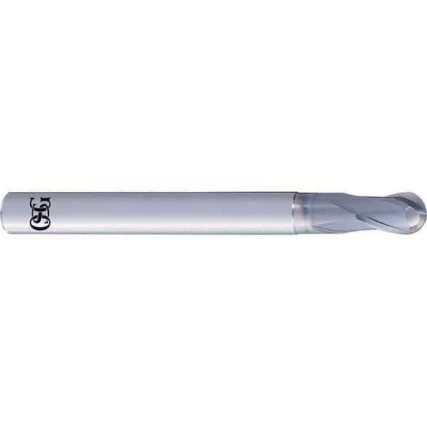 OSG - 4mm Diam, 3.4mm LOC, 2 Flute Solid Carbide Ball End Mill - Eagle Tool & Supply