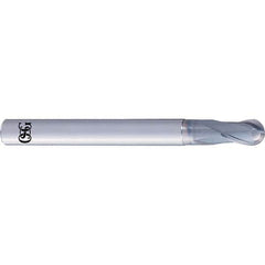 OSG - 10mm Diam, 15mm LOC, 2 Flute Solid Carbide Ball End Mill - Eagle Tool & Supply