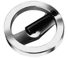 Value Collection - 9.84", 2 Spoke Handwheel with Rectractable Handle - 1.89" Hub, Aluminum, Polished Finish - Eagle Tool & Supply