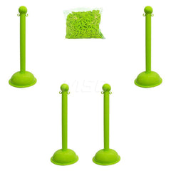 Barrier Rope & Chain; Type: Stanchion & Chain Kit; Material: Plastic; Color: Safety Green; Rope/Chain Material: Plastic; Hook Fitting Material: None; Snap End Material: None; Color: Safety Green; Length (Feet): 30.00; 30.000; Overall Length: 30.00; Includ