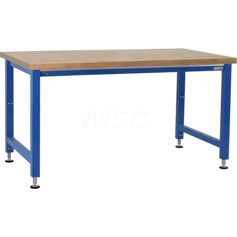 Stationary Work Bench: 72″ Wide, 24″ Deep, 42″ High, Light Blue 1,000 lb Capacity