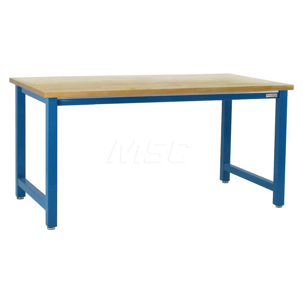 Stationary Work Bench: 72″ Wide, 36″ Deep, 34″ High, Light Blue 6,600 lb Capacity