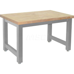 Stationary Work Bench: 48″ Wide, 34″ Deep, 34″ High, Gray 20,000 lb Capacity