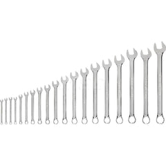 Wrench Set: 19 Pc, Inch Chrome-Plated