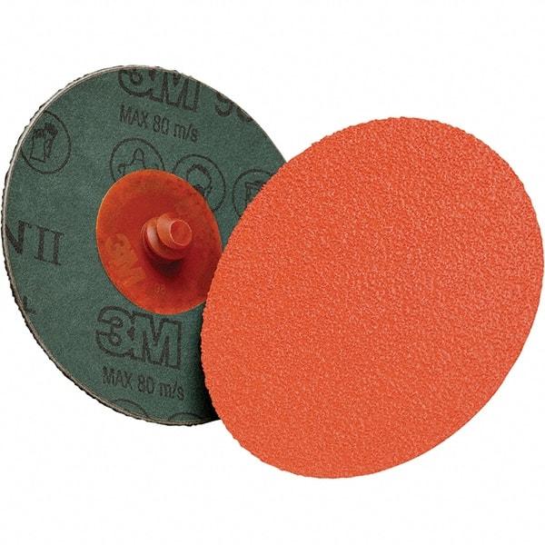 3M - 4" Diam 5/8-11 Threaded Hole 80+ Grit Fiber Disc - Very Coarse Grade, Ceramic, 12,000 Max RPM, Series 987C - Eagle Tool & Supply