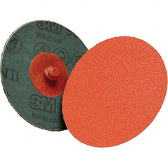 3M - 4" Diam 5/8-11 Threaded Hole 80+ Grit Fiber Disc - Very Coarse Grade, Ceramic, 12,000 Max RPM, Series 987C - Eagle Tool & Supply