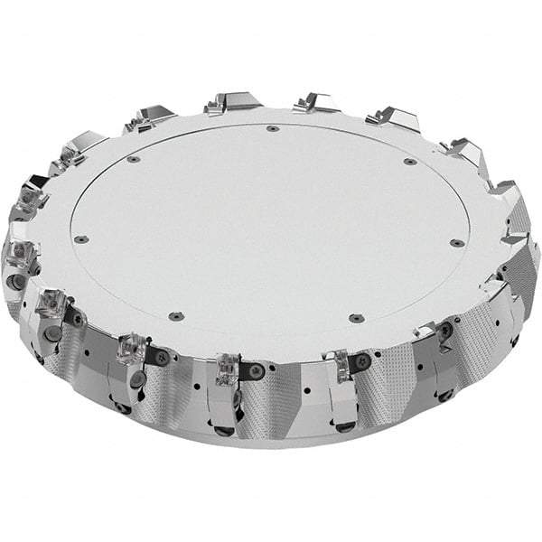 Seco - 12-1/2" Cut Diam, 2-1/2" Arbor Hole, 0.315" Max Depth of Cut, 71° Indexable Chamfer & Angle Face Mill - 16 Inserts, SN.. Insert, Right Hand Cut, 16 Flutes, Through Coolant, Series R220.56 - Eagle Tool & Supply