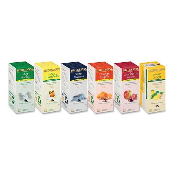 Bigelow - Coffee, Tea & Accessories Breakroom Accessory Type: Tea Bags Breakroom Accessory Description: Assorted Tea Packs, Six Flavors, 28/Box, 168/Carton - Eagle Tool & Supply