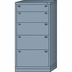 Lyon - 5 Drawer, Standard Eye-Level - Single Drawer Access Cabinet - Steel, 30" Wide x 28-1/4" Deep x 59-1/4" High, Dove Gray - Eagle Tool & Supply