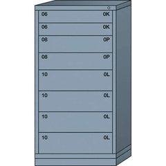 Lyon - 8 Drawer, Standard Eye-Level - Multiple Drawer Access Cabinet - Steel, 30" Wide x 28-1/4" Deep x 59-1/4" High, Dove Gray - Eagle Tool & Supply