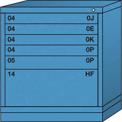 Lyon - 6 Drawer, Standard Bench Height - Single Drawer Access Cabinet - Steel, 30" Wide x 28-1/4" Deep x 33-1/4" High, Wedgewood Blue - Eagle Tool & Supply
