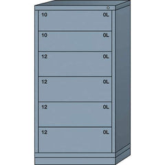 Lyon - 6 Drawer, Standard Eye-Level - Multiple Drawer Access Cabinet - Steel, 30" Wide x 28-1/4" Deep x 59-1/4" High, Dove Gray - Eagle Tool & Supply