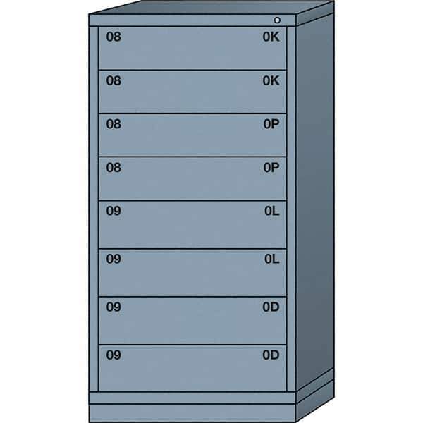 Lyon - 8 Drawer, Standard Eye-Level - Multiple Drawer Access Cabinet - Steel, 30" Wide x 28-1/4" Deep x 59-1/4" High, Dove Gray - Eagle Tool & Supply