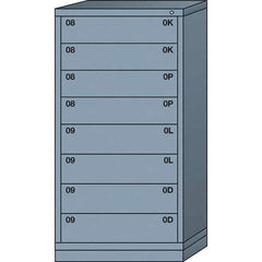 Lyon - 8 Drawer, Standard Eye-Level - Multiple Drawer Access Cabinet - Steel, 30" Wide x 28-1/4" Deep x 59-1/4" High, Dove Gray - Eagle Tool & Supply