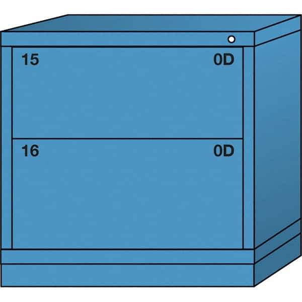 Lyon - 2 Drawer, Standard Table Height - Multiple Drawer Access Cabinet - Steel, 30" Wide x 28-1/4" Deep x 30-1/8" High, Wedgewood Blue - Eagle Tool & Supply