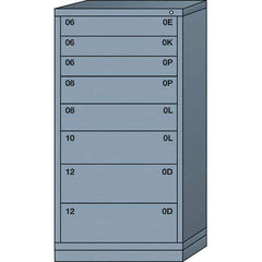 Lyon - 8 Drawer, Standard Eye-Level - Single Drawer Access Cabinet - Steel, 30" Wide x 28-1/4" Deep x 59-1/4" High, Dove Gray - Eagle Tool & Supply