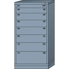 Lyon - 8 Drawer, Standard Eye-Level - Multiple Drawer Access Cabinet - Steel, 30" Wide x 28-1/4" Deep x 59-1/4" High, Dove Gray - Eagle Tool & Supply