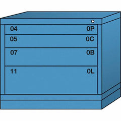 Lyon - 4 Drawer, Standard Desk Height - Single Drawer Access Cabinet - Steel, 30" Wide x 28-1/4" Deep x 26-7/8" High, Wedgewood Blue - Eagle Tool & Supply