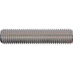 Value Collection - 7/8-9 4-1/2" OAL Fully Threaded Stud - Stainless Steel, Plain Finish, 4-1/2" Equal Thread Length, 4-1/2" Short Thread Length - Eagle Tool & Supply