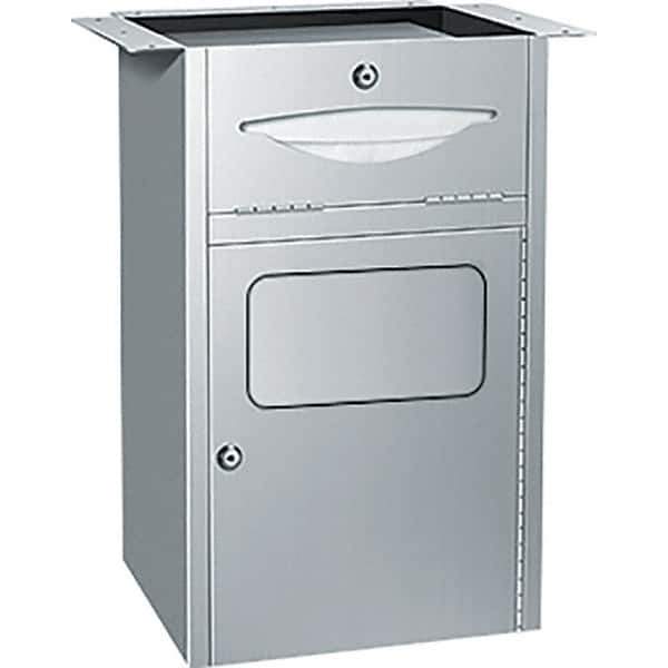 ASI-American Specialties, Inc. - Manual, Stainless Steel Paper Towel Dispenser with Receptacle - 300 C-Fold or 475 Multi-Fold, Silver - Eagle Tool & Supply