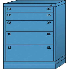 Lyon - 5 Drawer, Standard Mid-Range - Multiple Drawer Access Cabinet - Steel, 30" Wide x 28-1/4" Deep x 37-15/79" High, Wedgewood Blue - Eagle Tool & Supply