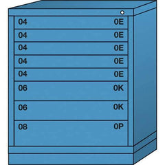 Lyon - 8 Drawer, Standard Mid-Range - Single Drawer Access Cabinet - Steel, 30" Wide x 28-1/4" Deep x 37-15/79" High, Wedgewood Blue - Eagle Tool & Supply