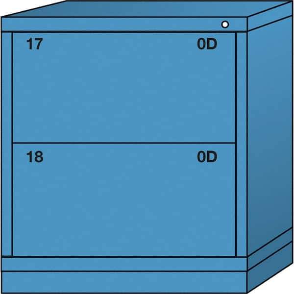 Lyon - 2 Drawer, Standard Bench Height - Single Drawer Access Cabinet - Steel, 30" Wide x 28-1/4" Deep x 33-1/4" High, Wedgewood Blue - Eagle Tool & Supply