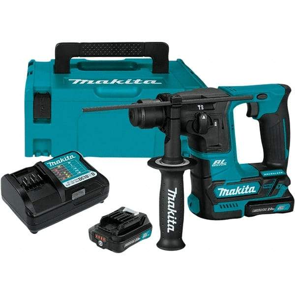 Makita - 12 Volt 5/8" Keyless Chuck Cordless Rotary Hammer - 0 to 4,800 BPM, 0 to 680 RPM, Reversible - Eagle Tool & Supply