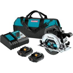 Makita - 18 Volt, 6-1/2" Blade, Cordless Circular Saw - 5,000 RPM, 2 Lithium-Ion Batteries Included - Eagle Tool & Supply