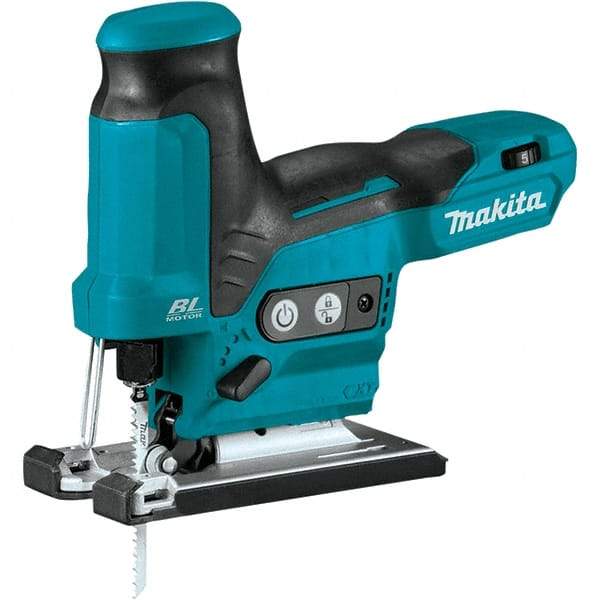 Makita - 12 Volt, 3,000 SPM, 7/8" Stroke Length, Lithium-Ion Cordless Jigsaw - 90° Cutting Angle, Series 12V MAX - Eagle Tool & Supply